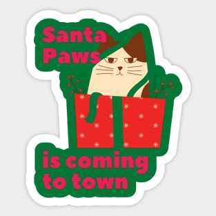 Santa Paws Coming To Town Sticker